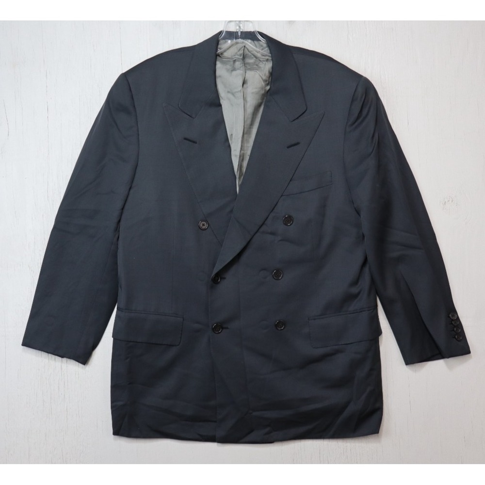 Vintage Oxxford Clothes Double Breasted Blazer Jacket Super 100s Gabardine 42R